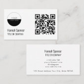 QR Code Business Logo | White Modern Professional Visitekaartje (Voorkant / Achterkant)