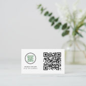 QR Code Business Logo | white Modern Professional Visitekaartje (Staand voorkant)