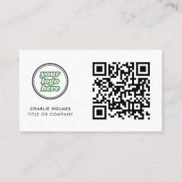 QR Code Business Logo | white Modern Professional Visitekaartje