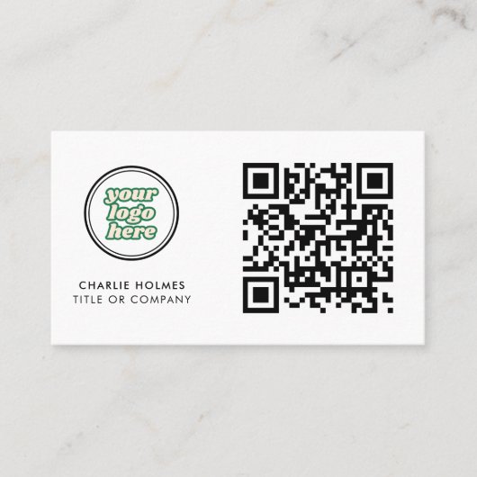 QR Code Business Logo | white Modern Professional Visitekaartje (Voorkant)