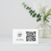 QR Code Business Logo | White Modern Professional Visitekaartje (Staand voorkant)