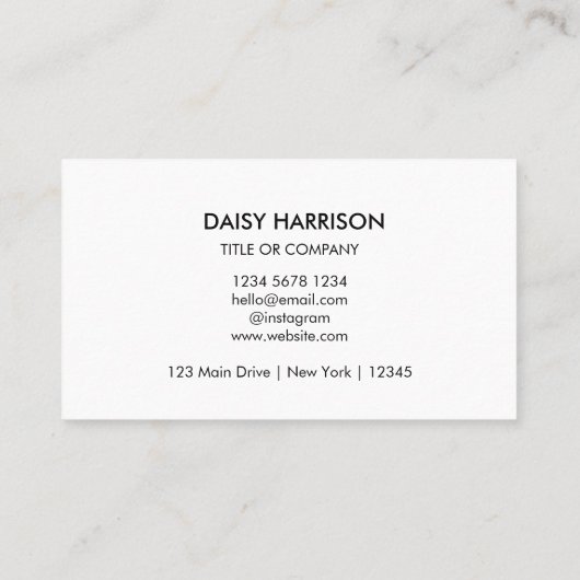 QR Code Business Logo | White Modern Professional Visitekaartje (Achterkant)