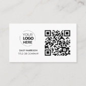 QR Code Business Logo | White Modern Professional Visitekaartje (Voorkant)