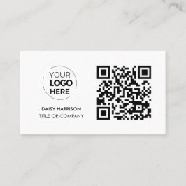 QR Code Business Logo | White Modern Professional Visitekaartje