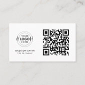 QR Code Business Logo | white Modern Professional Visitekaartje (Achterkant)