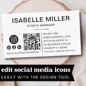 QR Code Business Logo White Modern Professional Visitekaartje