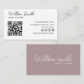 QR Code Business Logo | White Modern Professional Visitekaartje (Voorkant / Achterkant)