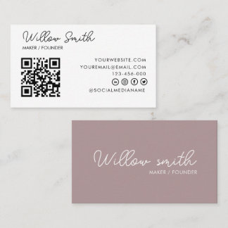 QR Code Business Logo | White Modern Professional Visitekaartje