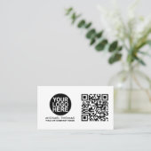 QR Code Business Logo | White Modern Professional Visitekaartje (Staand voorkant)