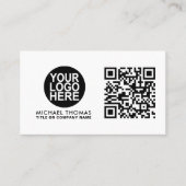 QR Code Business Logo | White Modern Professional Visitekaartje (Voorkant)