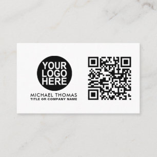 QR Code Business Logo   White Modern Professional Visitekaartje