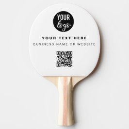 QR Code Business Logo Wit Eenvoudig Tafeltennis Tafeltennisbatje