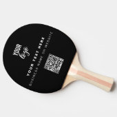 QR Code Business Logo Zwart Eenvoudig Tafeltennis Tafeltennisbatje (Zijkant)