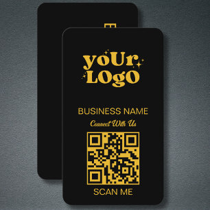 QR Code Business Logo   Zwart Goud Modern Visitekaartje
