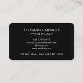 QR Code Business Logo, Zwart Modern Professional Visitekaartje (Achterkant)