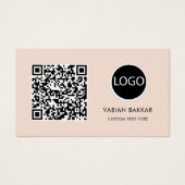 QR Code Business Logo Zwart Modern Visitekaartje (Voorkant)