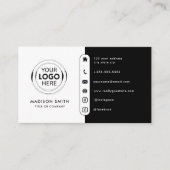 QR Code Business Logo | zwart-wit Visitekaartje (Voorkant)