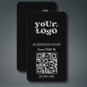 QR Code Business Logo | Zwart Zilver Modern Visitekaartje