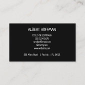 QR Code Business Logo | Zwarte moderne professiona Contactkaartje (Achterkant)