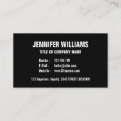 QR Code Business Logo | Zwarte moderne professiona Visitekaartje (Achterkant)