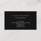 QR Code Business Logo | Zwarte moderne professiona Visitekaartje (Achterkant)