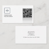 QR Code Business Logo | Zwarte moderne professiona Visitekaartje (Voorkant / Achterkant)