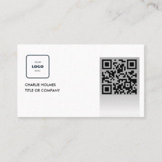 QR Code Business Logo | Zwarte moderne professiona Visitekaartje