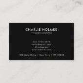 QR Code Business Logo | Zwarte moderne professiona Visitekaartje (Achterkant)