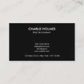 QR Code Business Logo | Zwarte moderne professiona Visitekaartje (Achterkant)