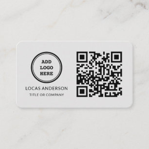 QR Code Business Logo   Zwarte moderne professiona Visitekaartje