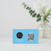 QR Code Business Logo | Zwarte moderne professiona Visitekaartje (Staand voorkant)