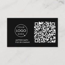 QR Code Business Logo | Zwarte moderne professiona