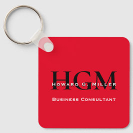 QR Code Business Monogram Logo Rood zwart wit Sleutelhanger