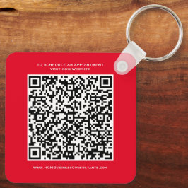 QR Code Business Monogram Logo Rood zwart wit Sleutelhanger