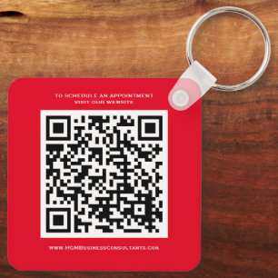 QR Code Business Monogram Logo Rood zwart wit Sleutelhanger