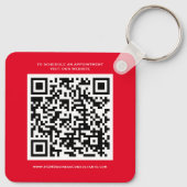 QR Code Business Monogram Logo Rood zwart wit Sleutelhanger (Achterkant)