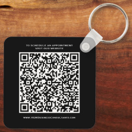QR Code Business Monogram Logo zwart Rood wit Sleutelhanger