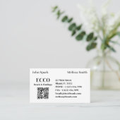QR-code Business Monogram Visitekaartje (Staand voorkant)