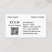 QR-code Business Monogram Visitekaartje (Voorkant)