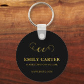QR Code Business Name Promo Keychains Sleutelhanger (Voorkant)