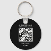 QR Code Business Professional Black White Cirkel Sleutelhanger (Voorkant)