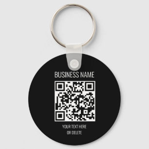 QR Code Business Professional Black White Cirkel Sleutelhanger
