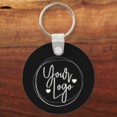 QR Code Business Professional Black White Cirkel Sleutelhanger (Achterkant)