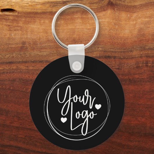 QR Code Business Professional Black White Cirkel Sleutelhanger (Achterkant)