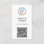 QR Code Business Professional Logo Business Card Visitekaartje (Voorkant)
