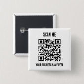 QR Code Business Promotion Vierkante Button 5,1 Cm (Voorkant /achterkant)