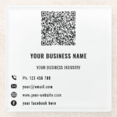 QR Code Business Promotional Glass Coaster Example Glazen Onderzetter (Voorkant)