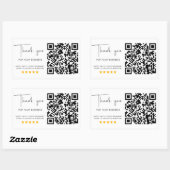 QR Code Business Review 5 Star Review Modern Rechthoekige Sticker (Vel)