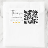 QR Code Business Review 5 Star Review Modern Rechthoekige Sticker (Tas)