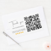 QR Code Business Review 5 Star Review Modern Rechthoekige Sticker (Envelop)
